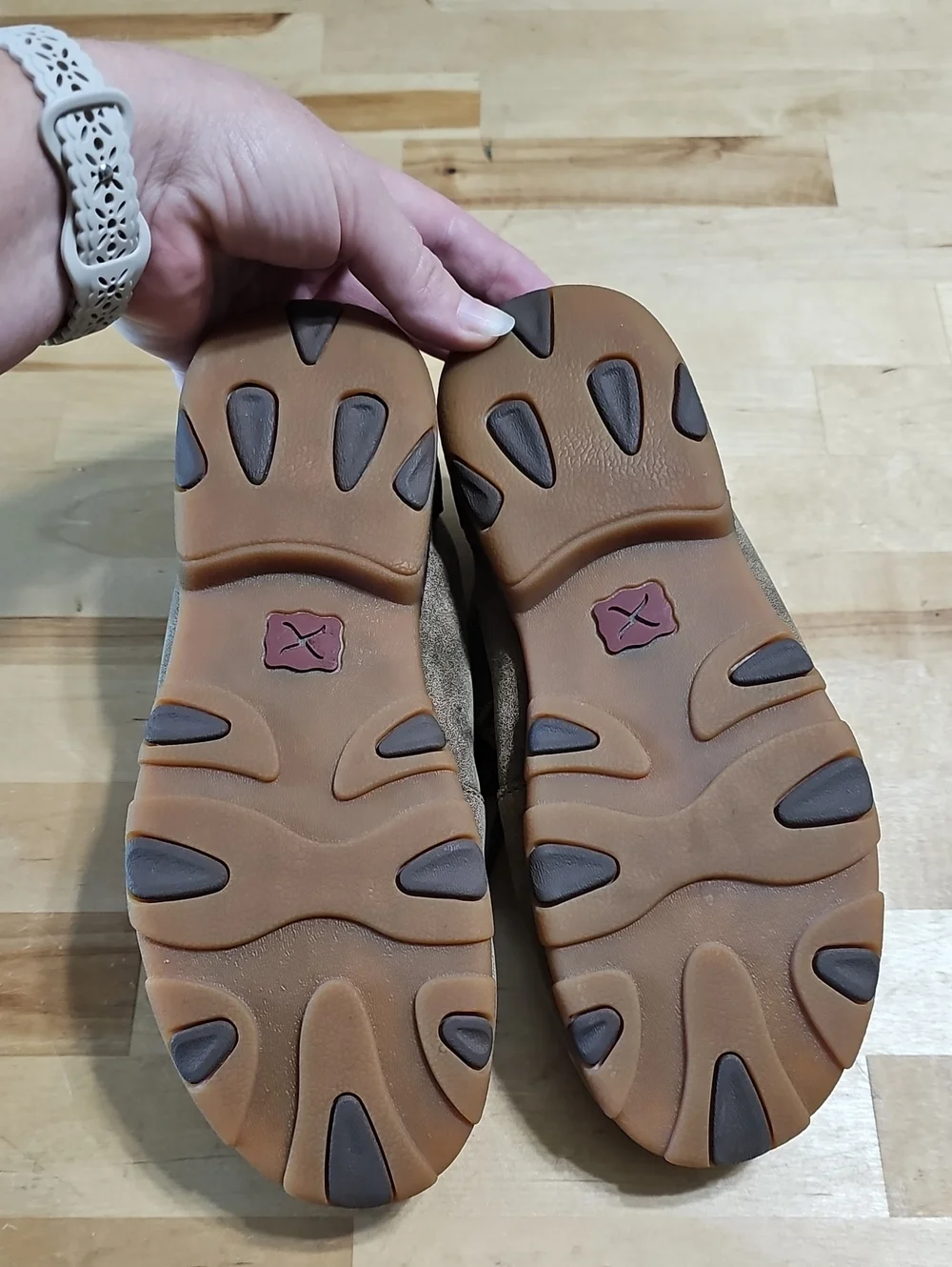 ​Twisted X Kids Leather Basketweave Chukka Driving Mocs Brown Size 4